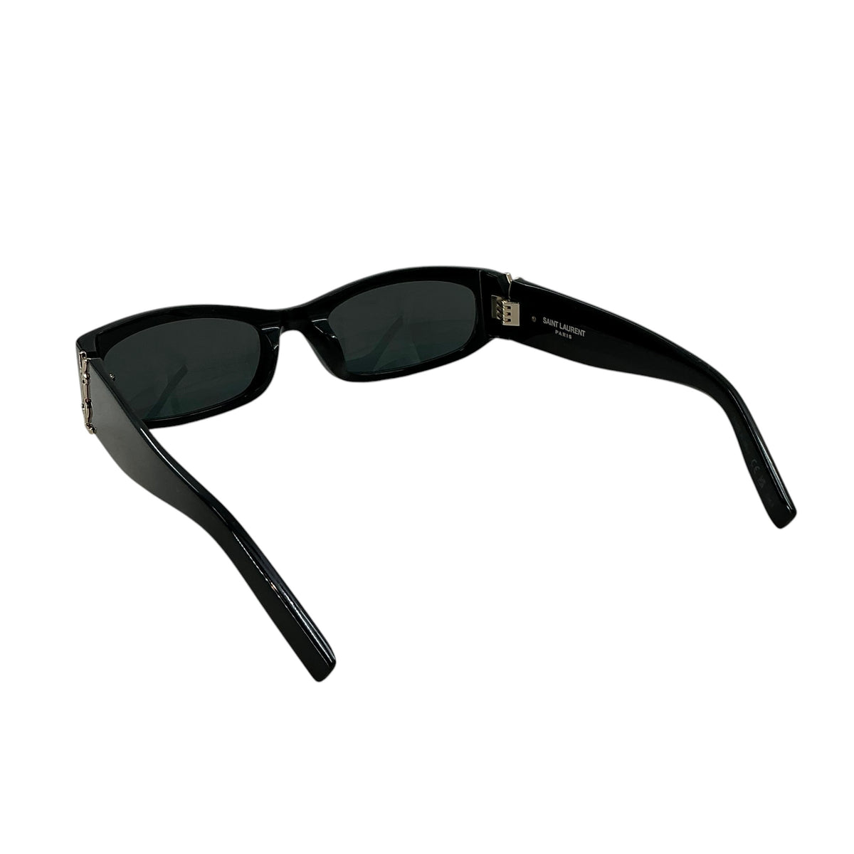 YSL Saint Laurent SL M152 Black Acetate Sunglasses with Silver Cassandre Logo