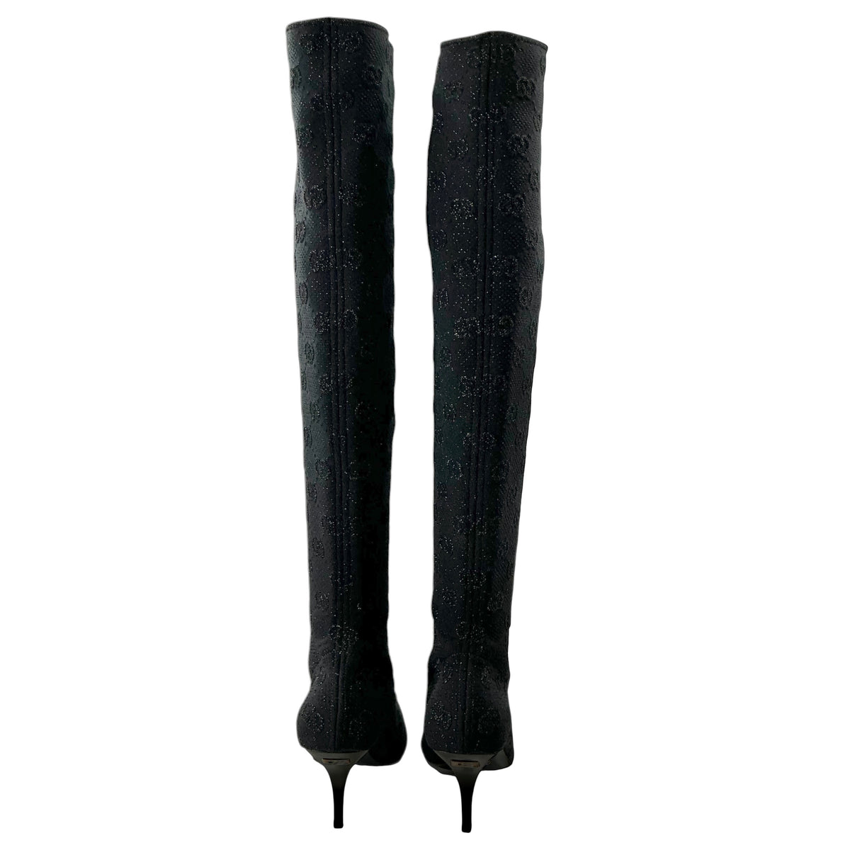 Gucci Demi Shimmer GG Monogram Over-The-Knee Boots