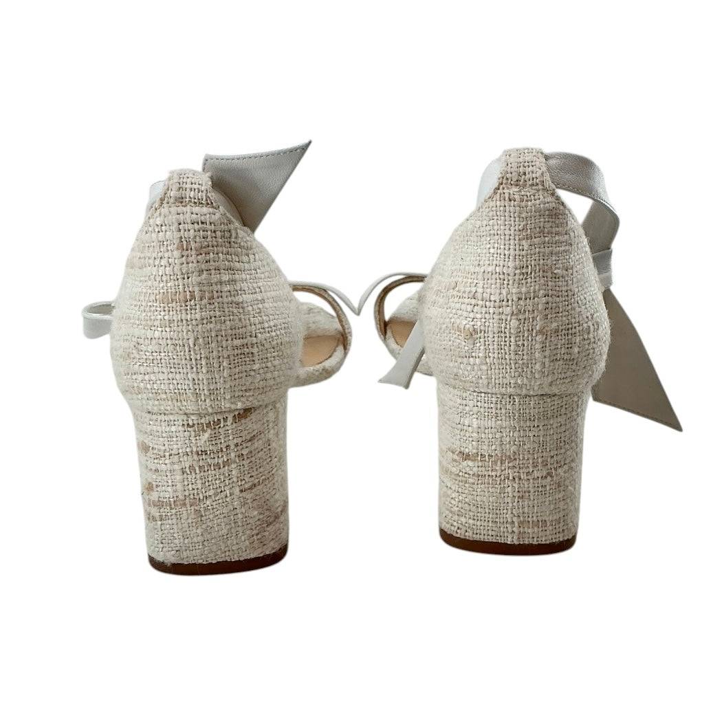 Alexandre Birman Tweed & Leather Clarita Block Heel Sandals