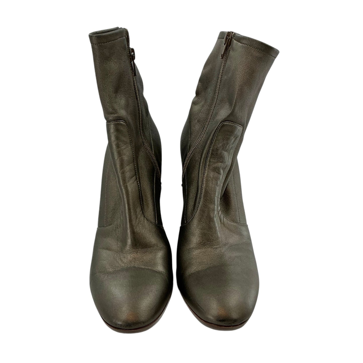 Valentino Garavani Metallic Olive High-Heeled Ankle Boots