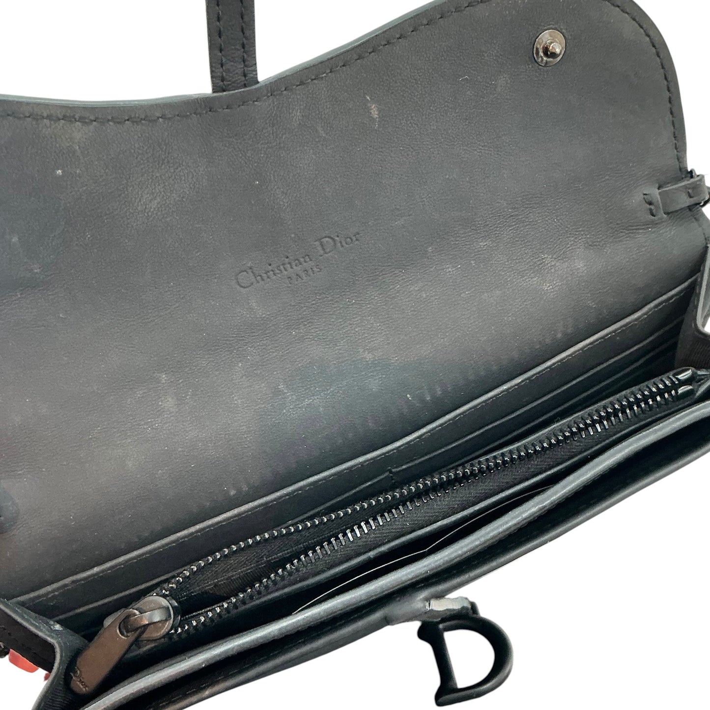 Dior Ultra Matte Calfskin Saddle Wallet on Chain
