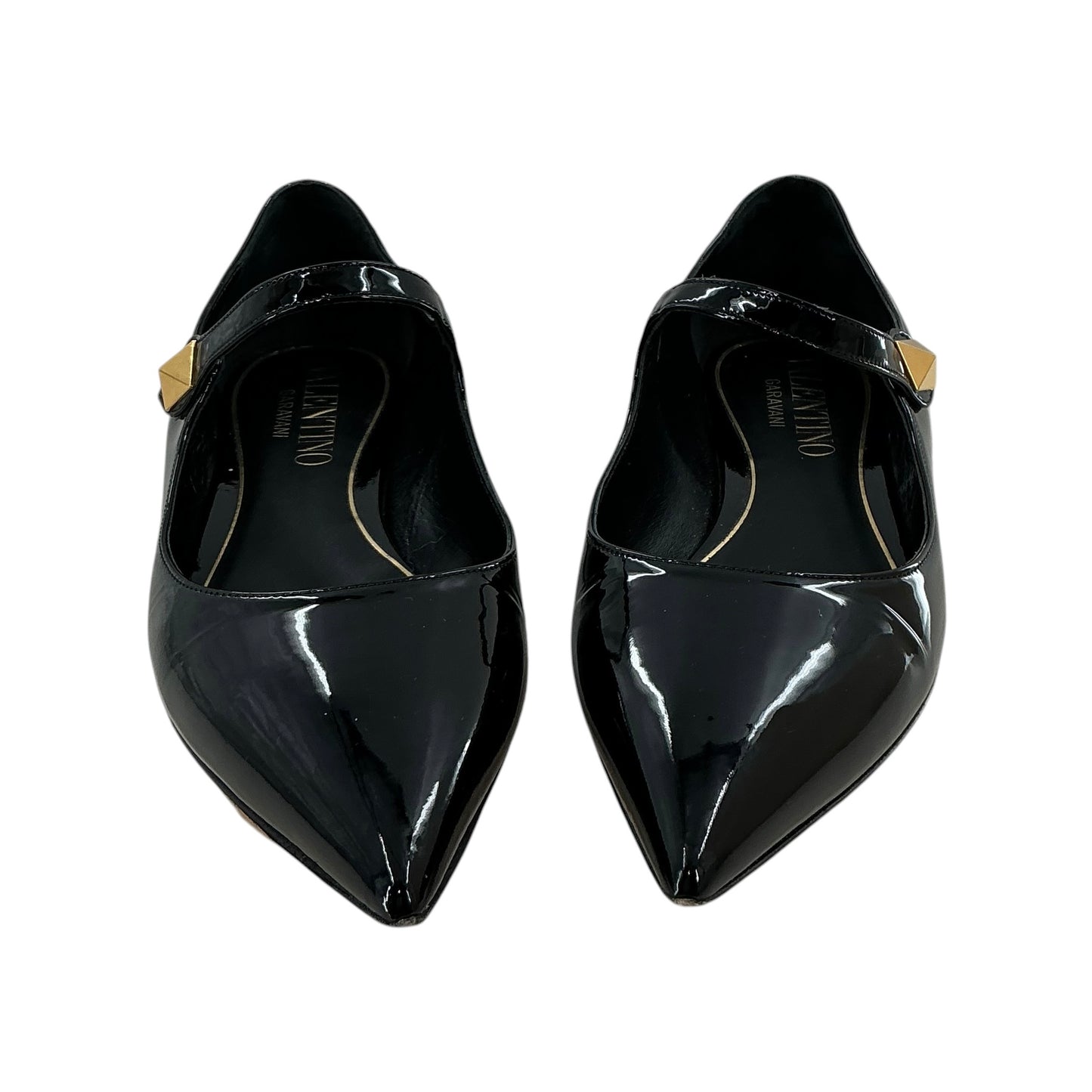 Valentino Garavani One Stud Patent Leather Pointed Toe Mary Jane Flats