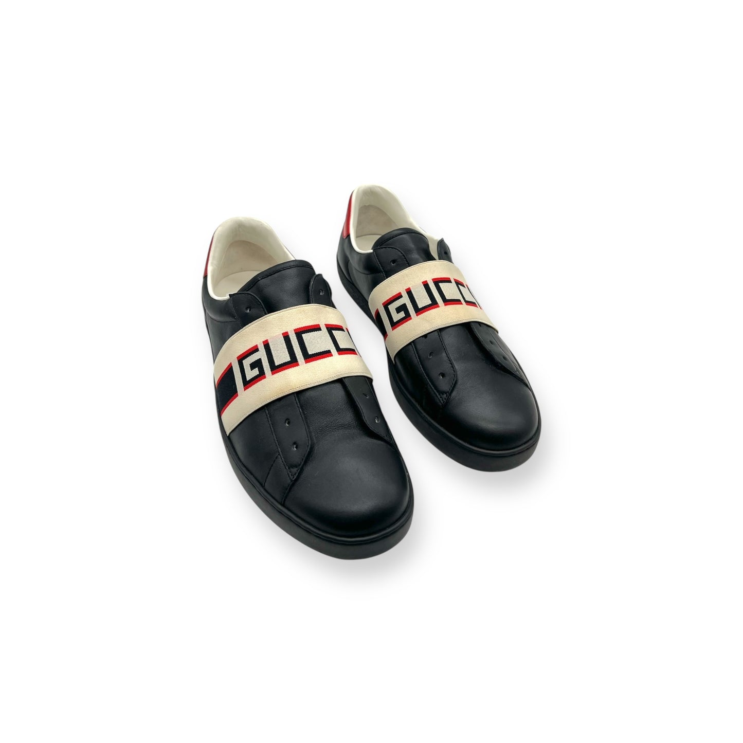 Gucci Men's Black Ace Calf-skin Leather Casual Sneakers