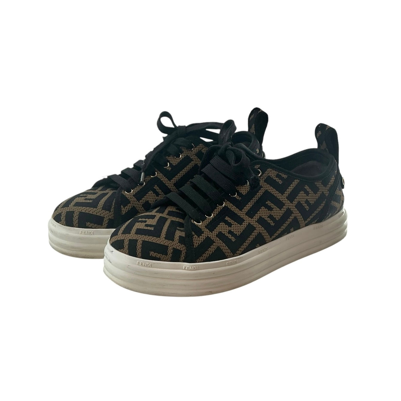 Fendi Zucca FF Logo Platform Sneakers