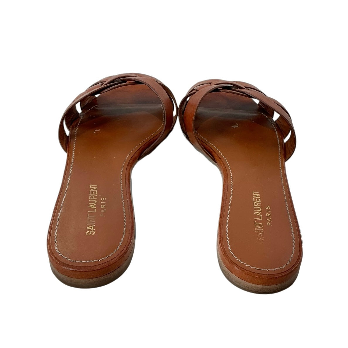 Saint Laurent Tribute Nu Pieds Leather Slide Sandals