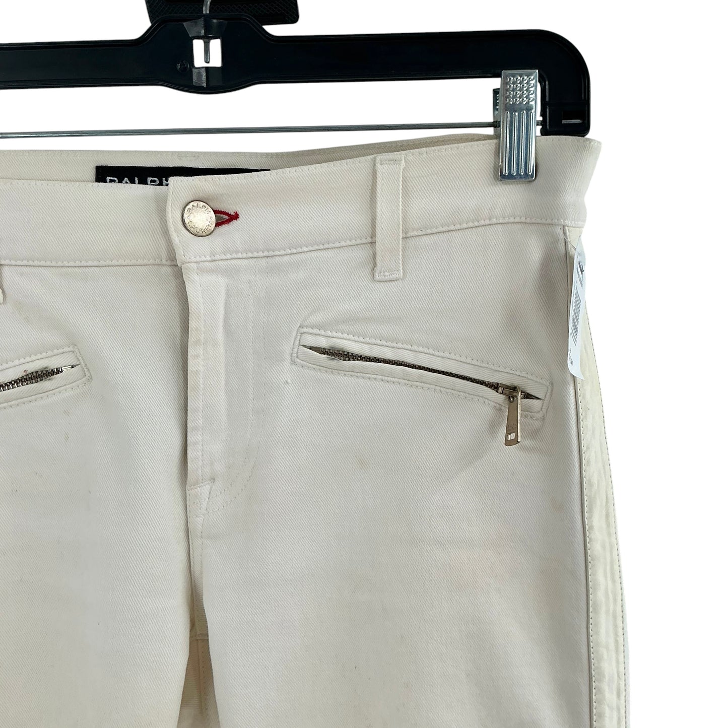 Ralph Lauren Women's Cream Moto Skinny Jeans