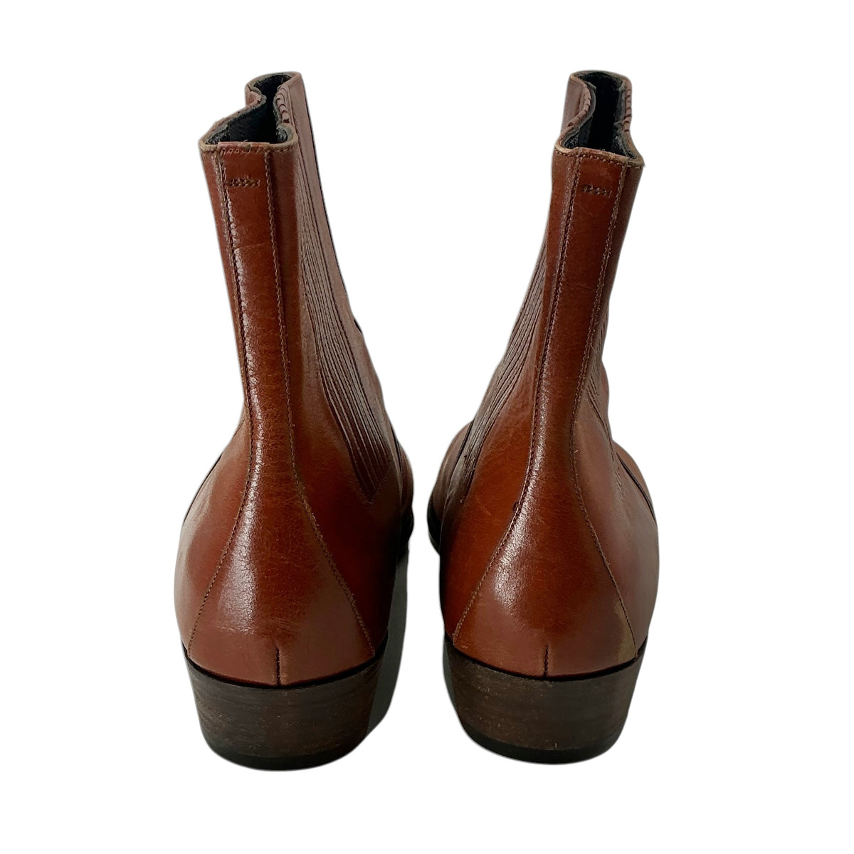 CELINE by Hedi Slimane Jacno Calfskin Leather Chelsea Boots Brown / Caramel