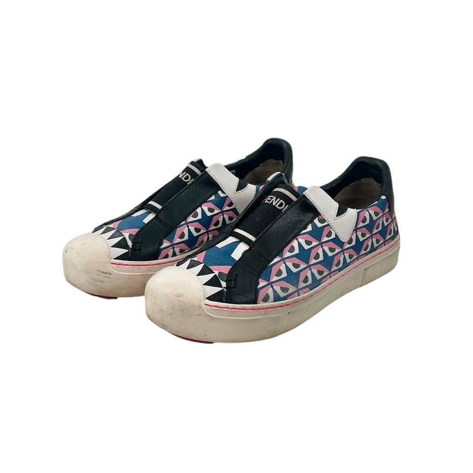 Fendi Bag Bugs Graphic Leather Slip-On Sneakers