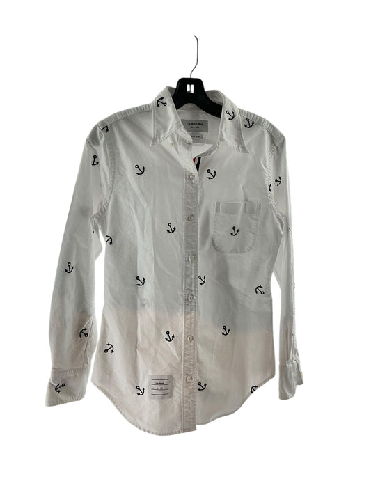 Thom Browne Nautical Print Curved Hem Shirt