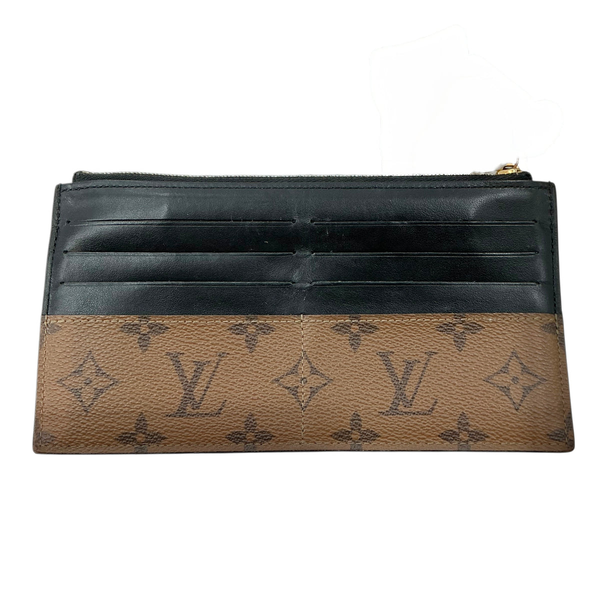 Louis Vuitton Slim Purse – Monogram Reverse Canvas & Black Leather