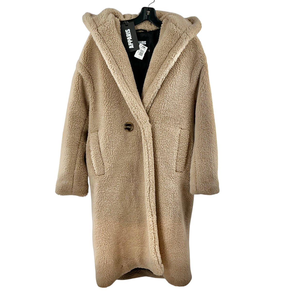 APPARIS Goldie 4.0 Hooded Faux Fur Teddy Coat - Beige