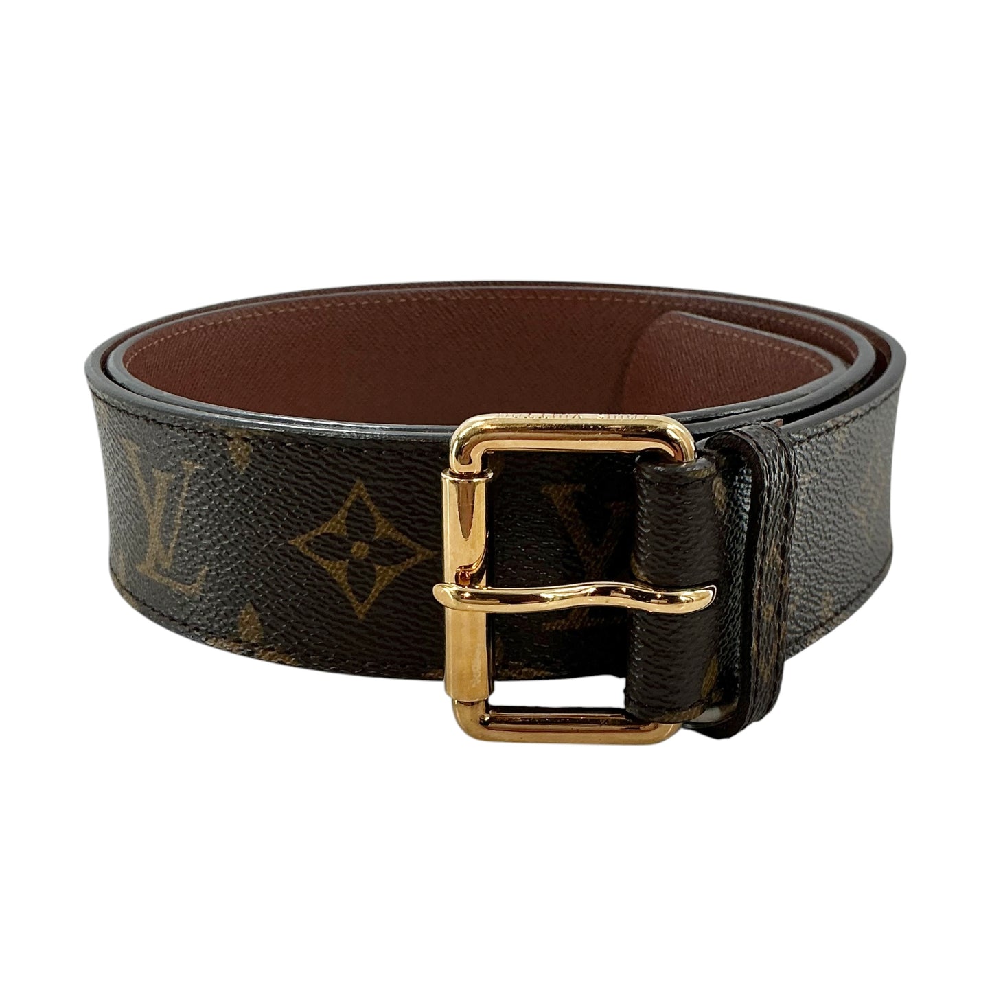 Louis Vuitton Monogram Canvas Ceinture Belt with Gold-Tone Buckle