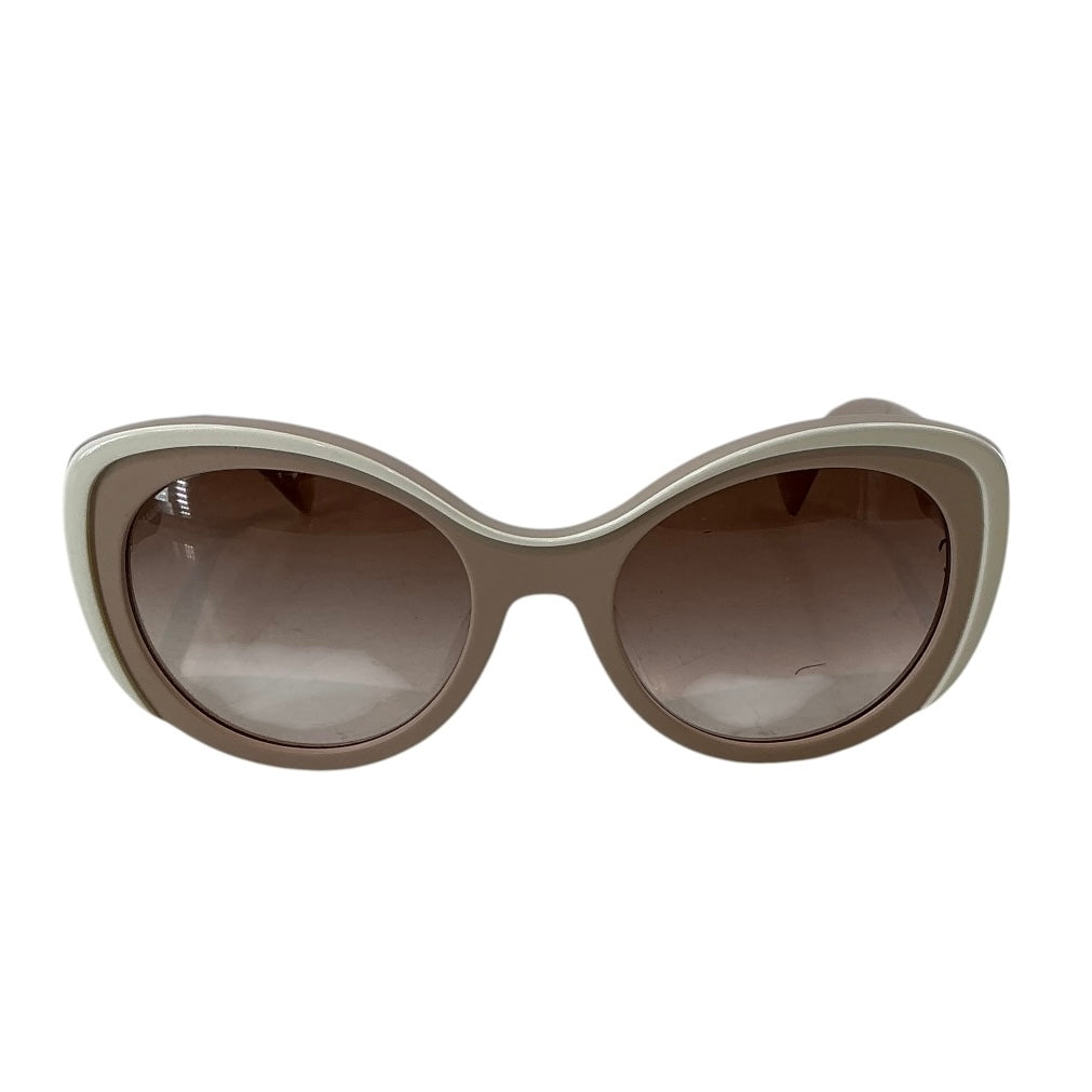 Prada Baroque Oversized Two-Tone Brown & White Sunglasses