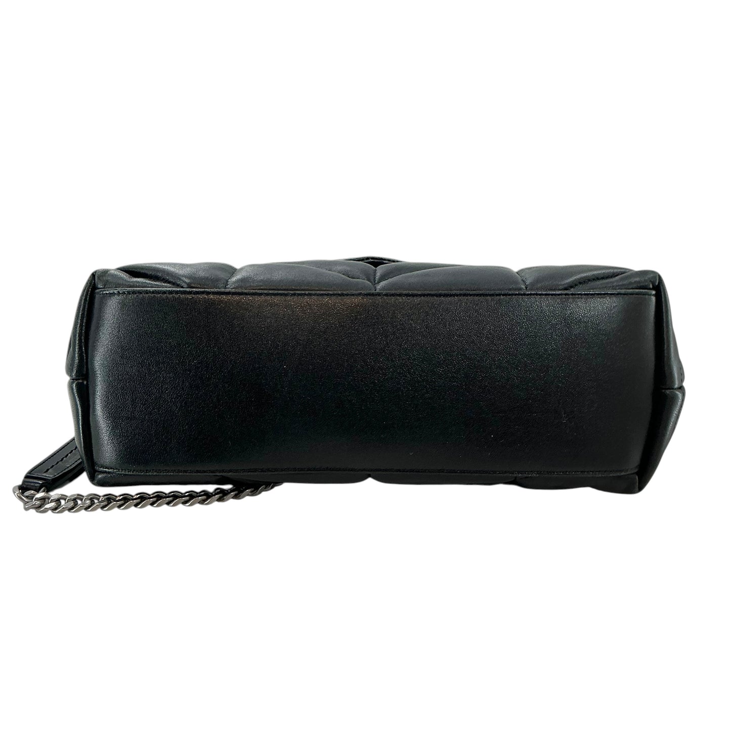Saint Laurent Black Lambskin Quilted Loulou Puffer Chain Shoulder Bag