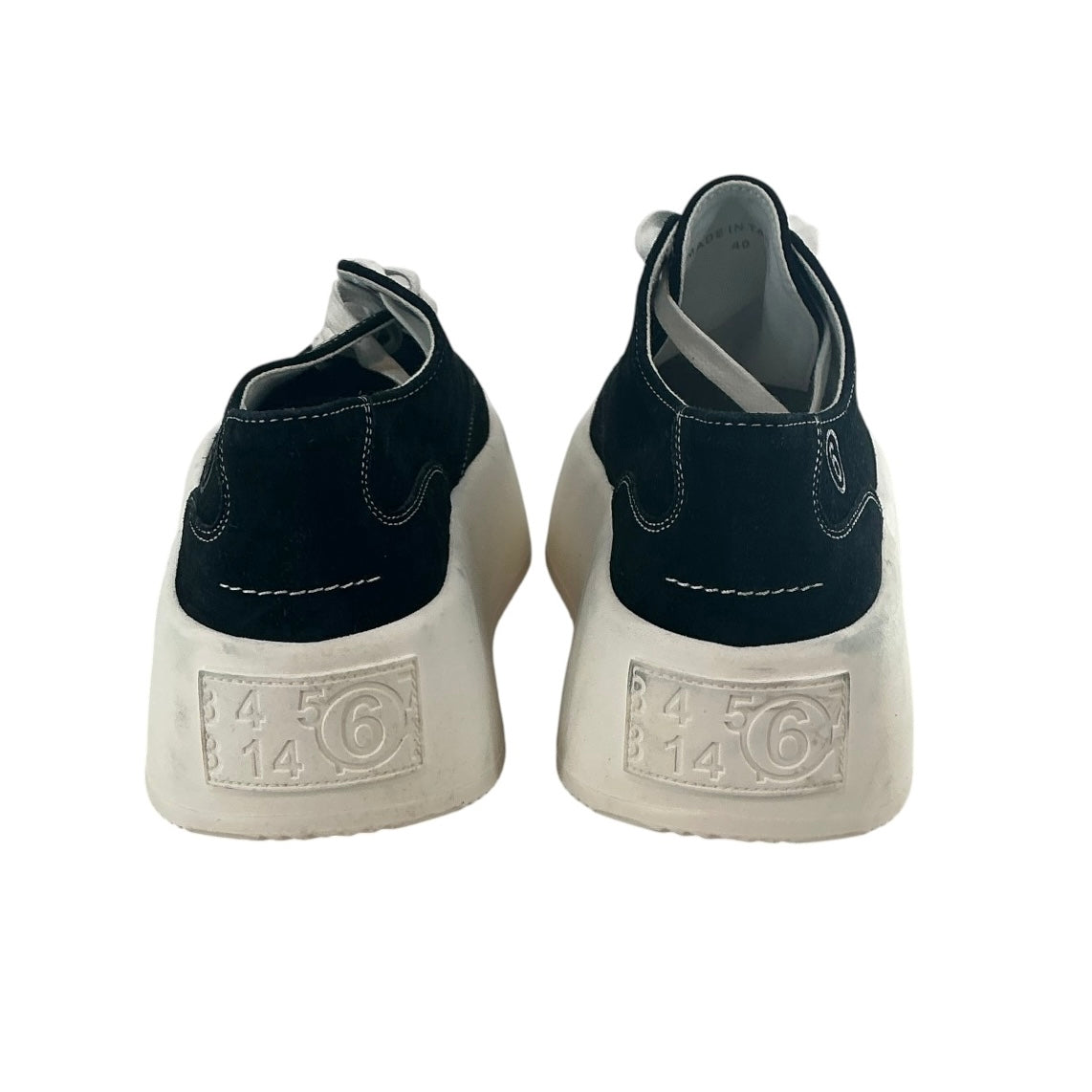MM6 Maison Margiela Black Suede Platform Sneakers