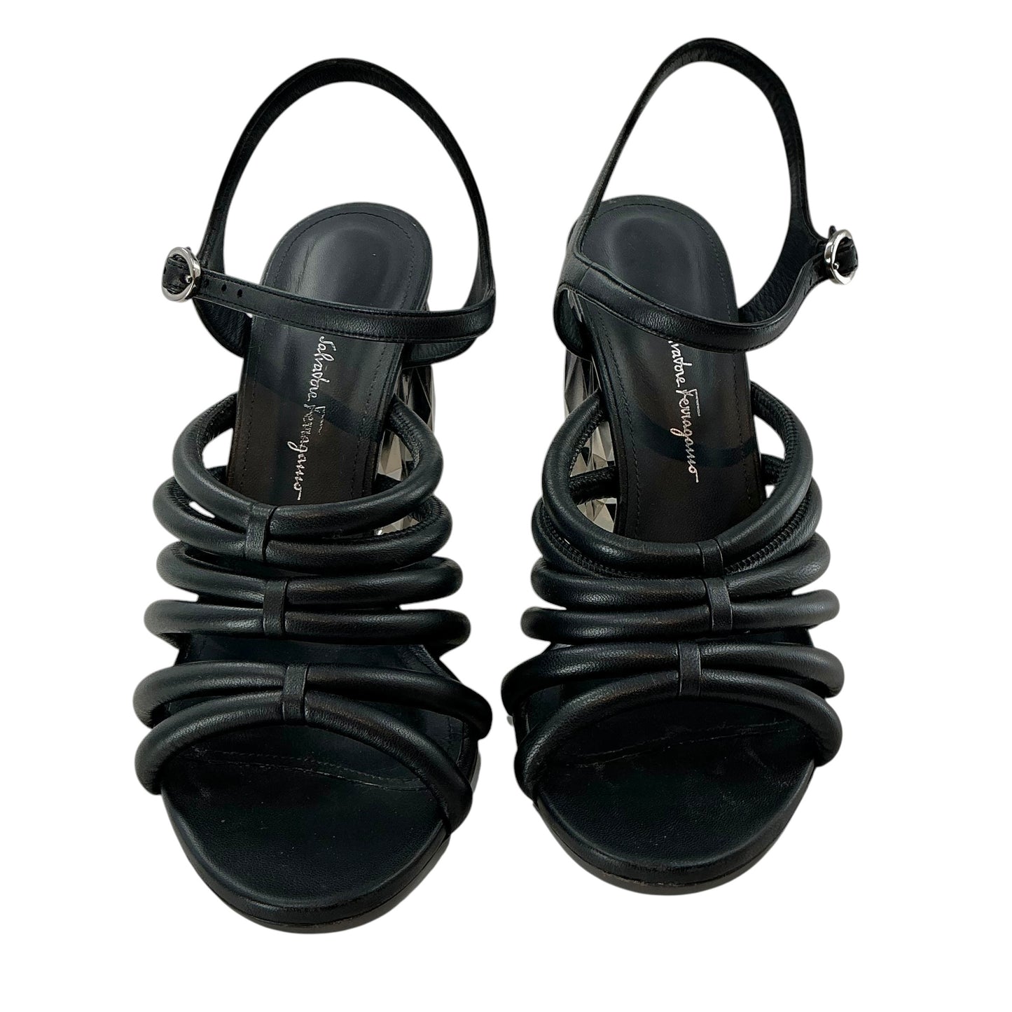 Salvatore Ferragamo Amalia X5 Sculpted Block Heel Sandals