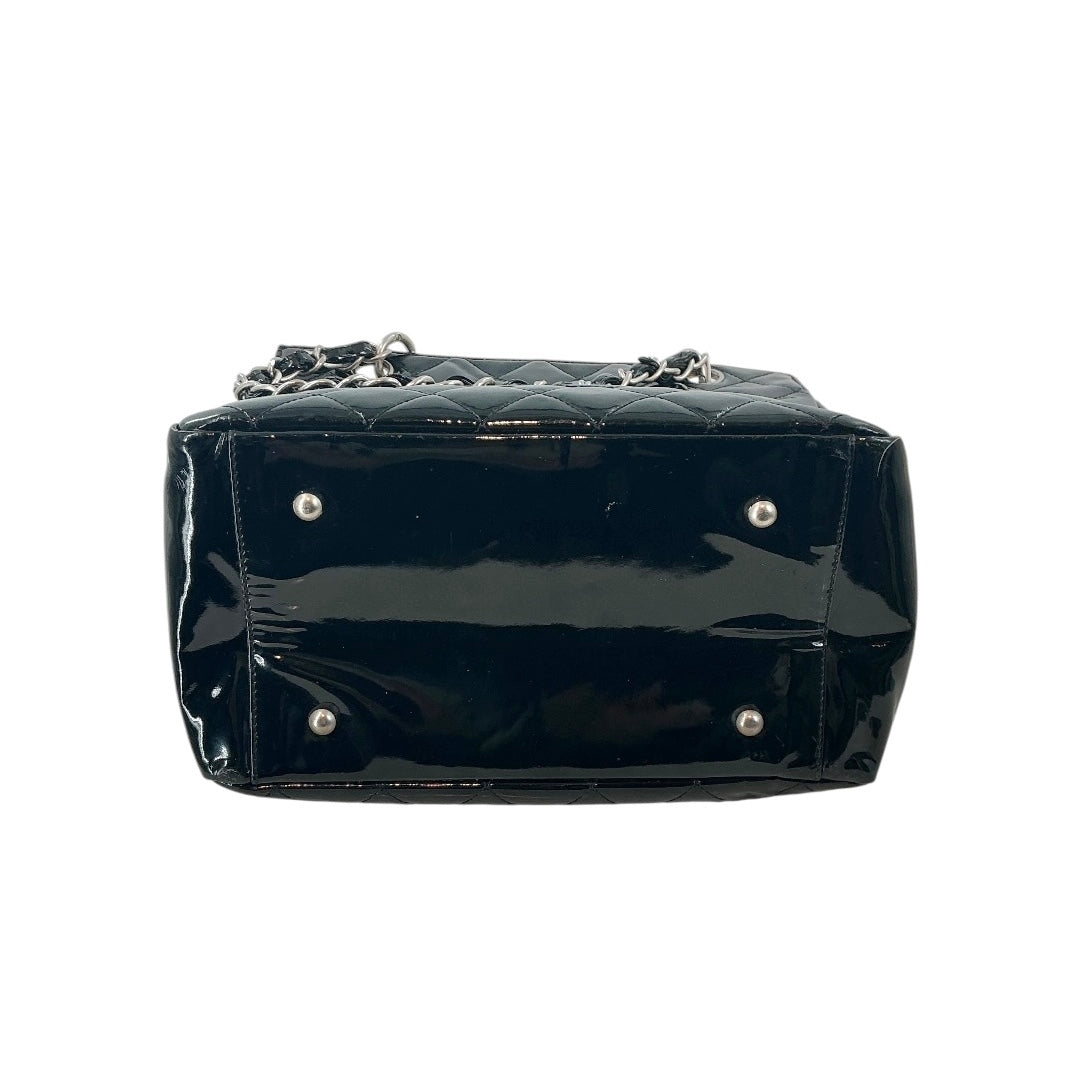 Chanel Black Quilted Patent Leather Petite Timeless Shopping Tote