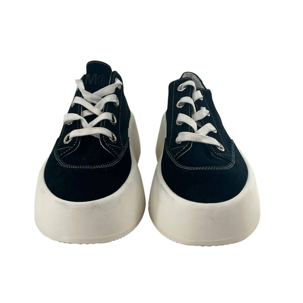 MM6 Maison Margiela Black Suede Platform Sneakers