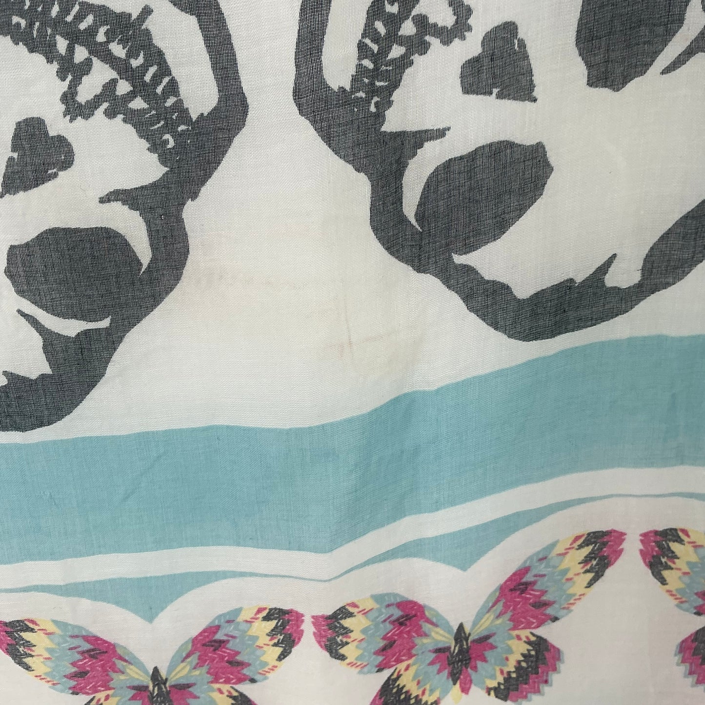 Zadig & Voltaire Skull and Butterfly Graphic Scarf