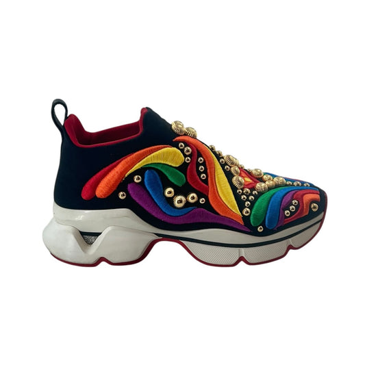 Christian Louboutin Space Sock Donna Rainbow Embroidered Sneakers