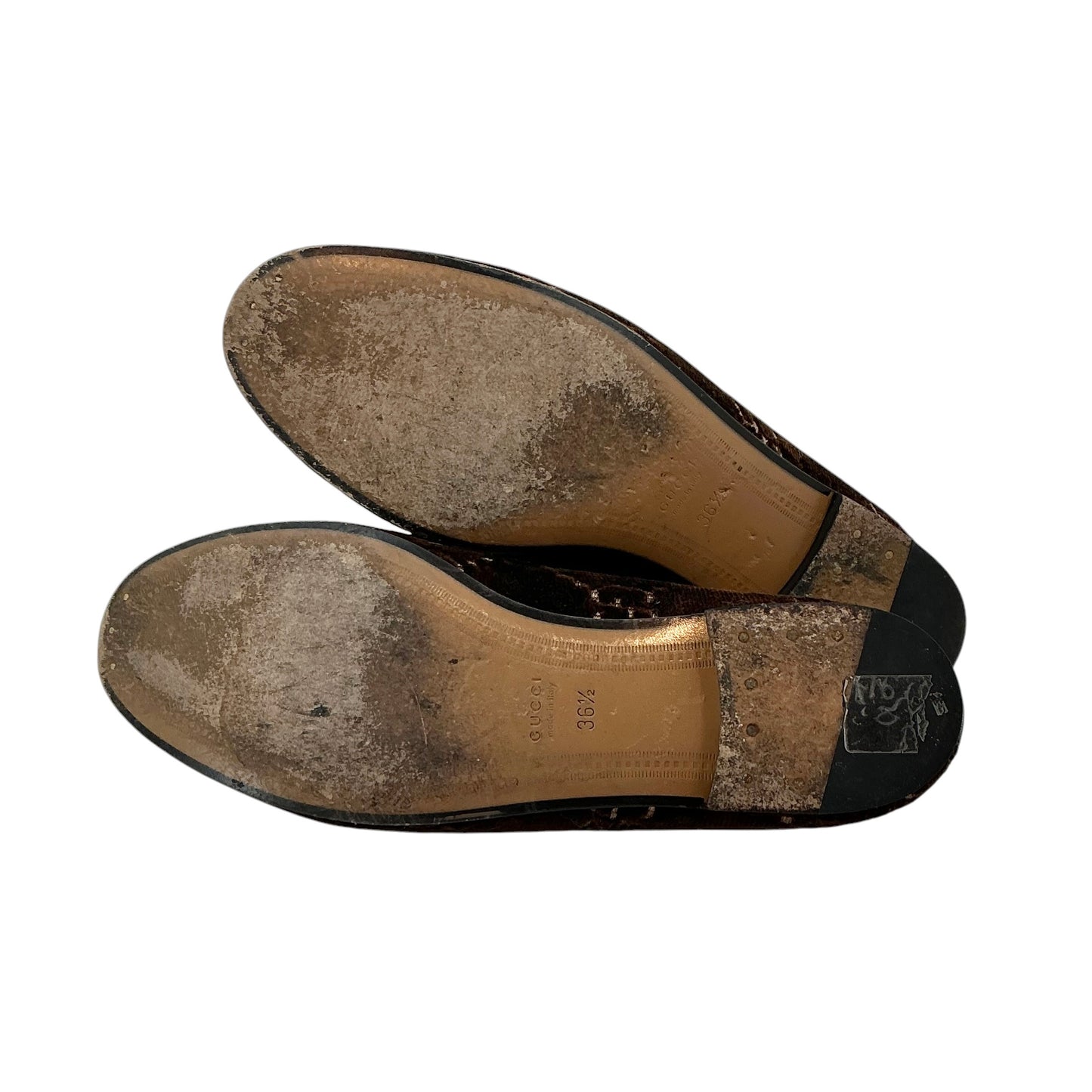 Gucci Brown Velvet GG Monogram Horsebit Jordaan Loafers