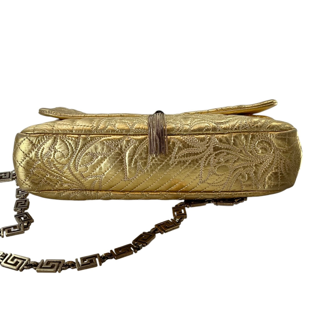 Versace Gold Barocco Quilted Nappa Leather Vanitas Medea Shoulder Bag