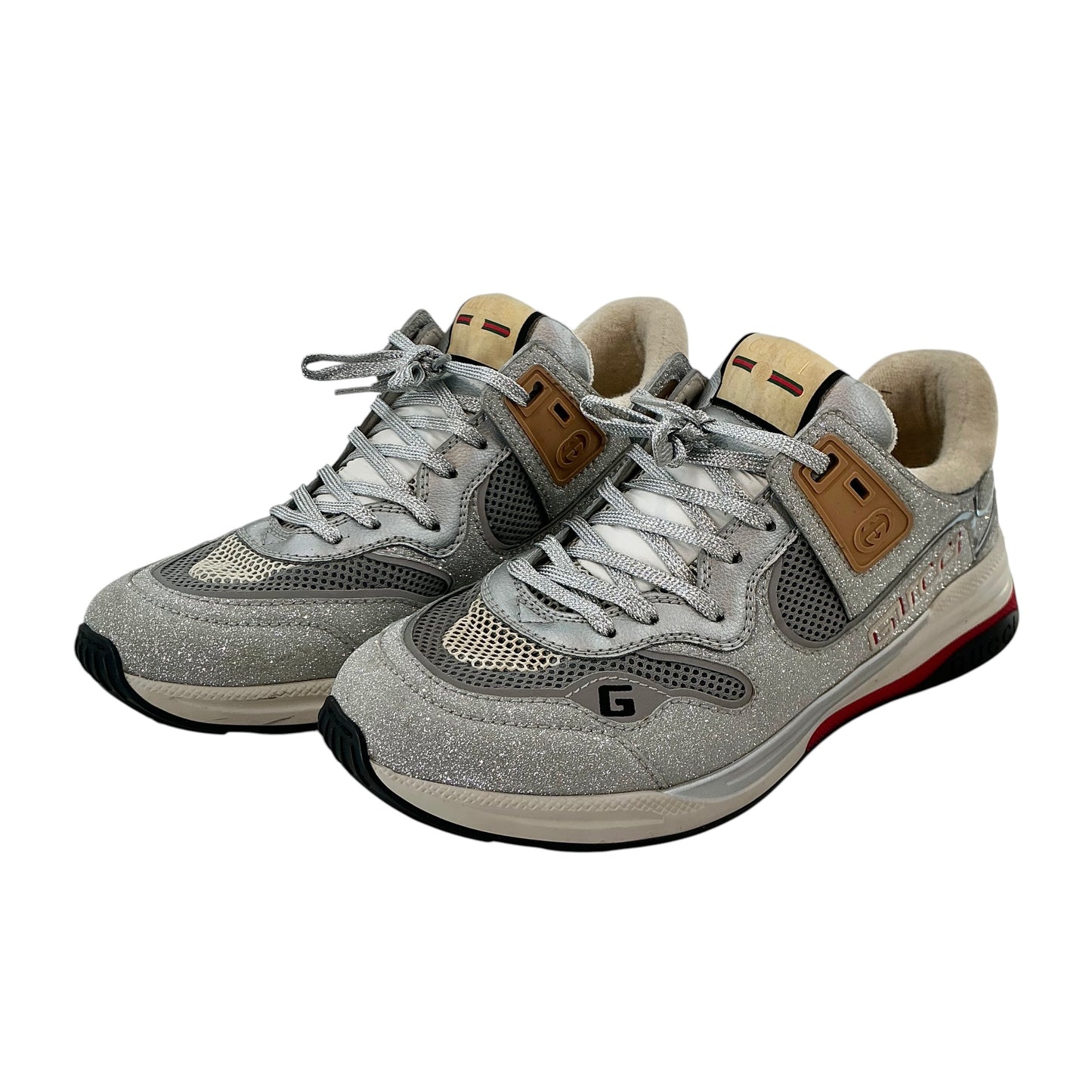 Gucci Ultrapace Glitter Sneakers Metallic Silver