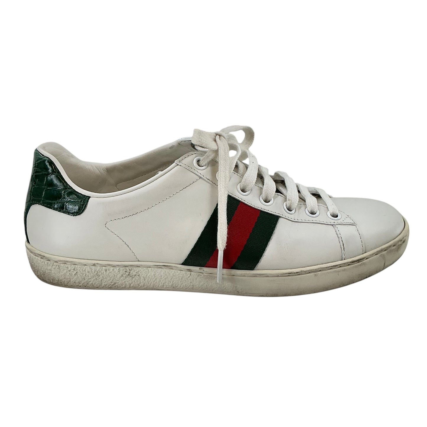 Gucci Ace White Leather Sneakers – Signature Green/Red Web