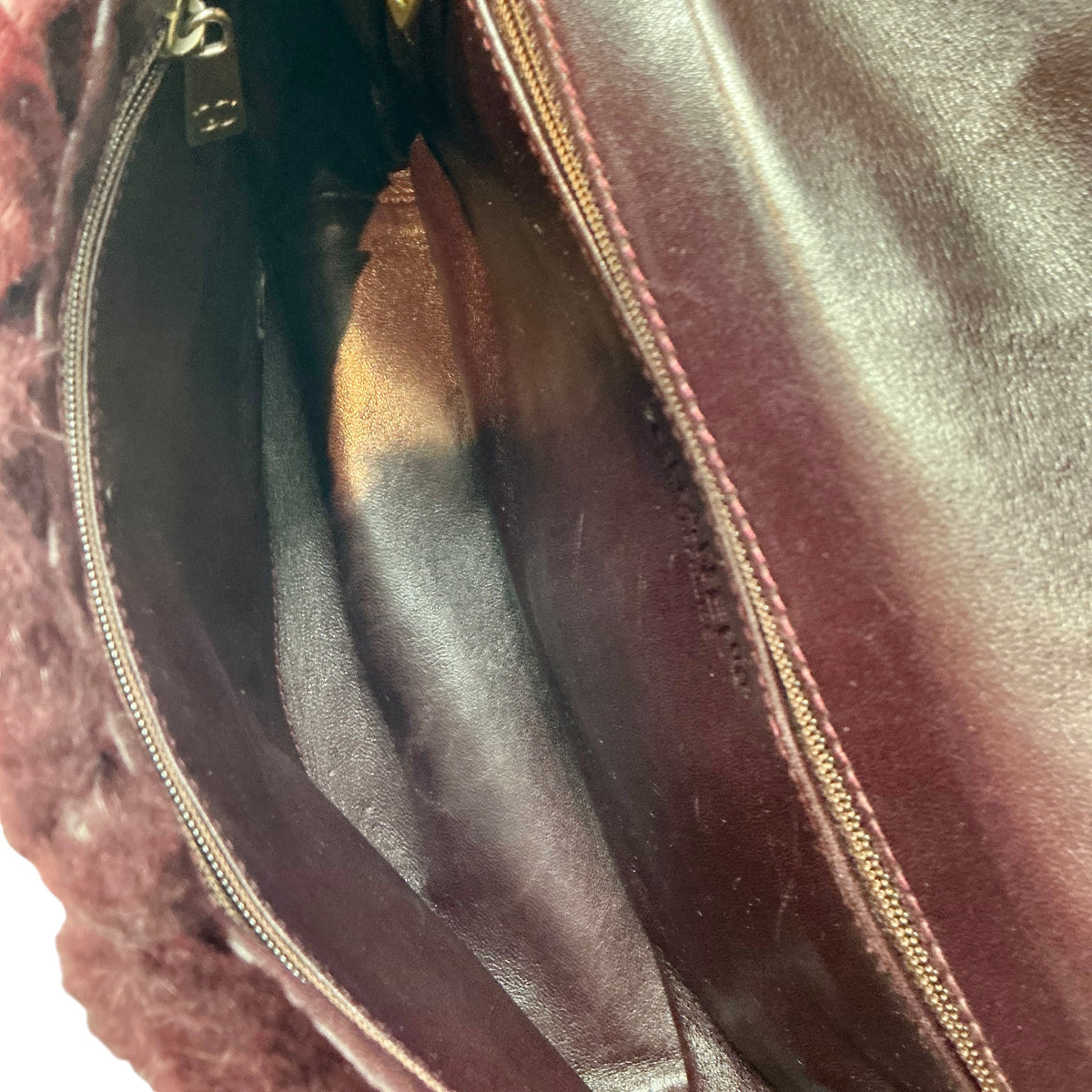 Chanel Vintage Burgundy Fur Timeless Classic Flap Bag