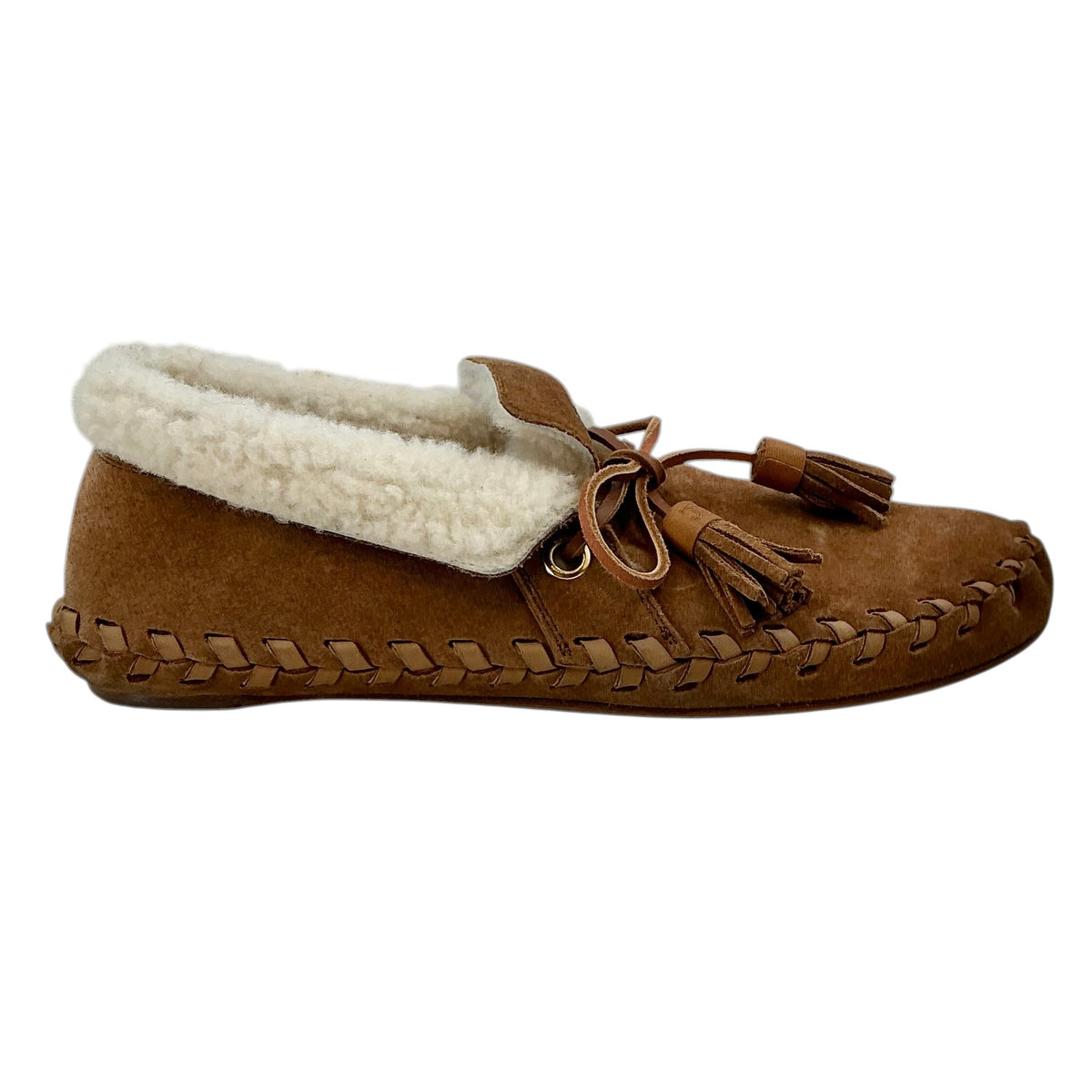 Celine Suede Tassel Accents Moccasins
