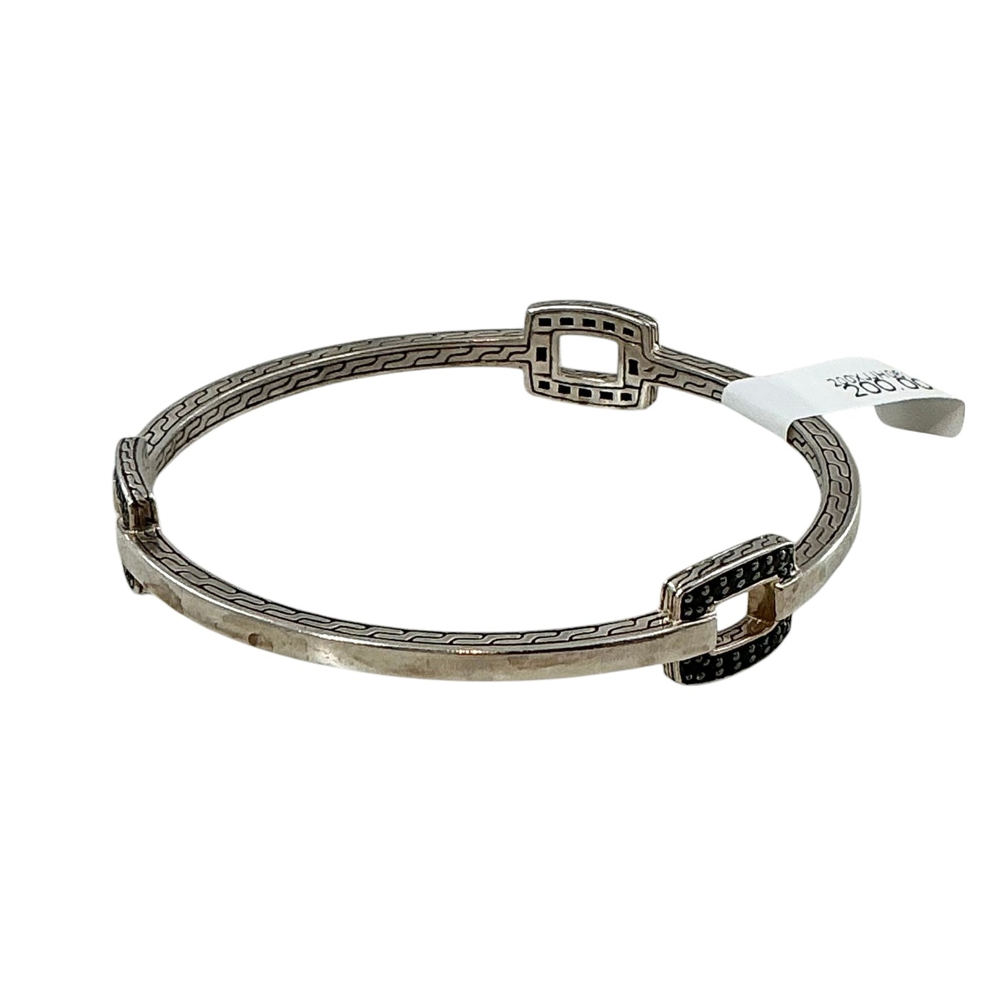 John Hardy Sterling Silver 3-Station Black Sapphire Bangle