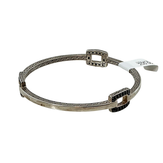 John Hardy Sterling Silver 3-Station Black Sapphire Bangle