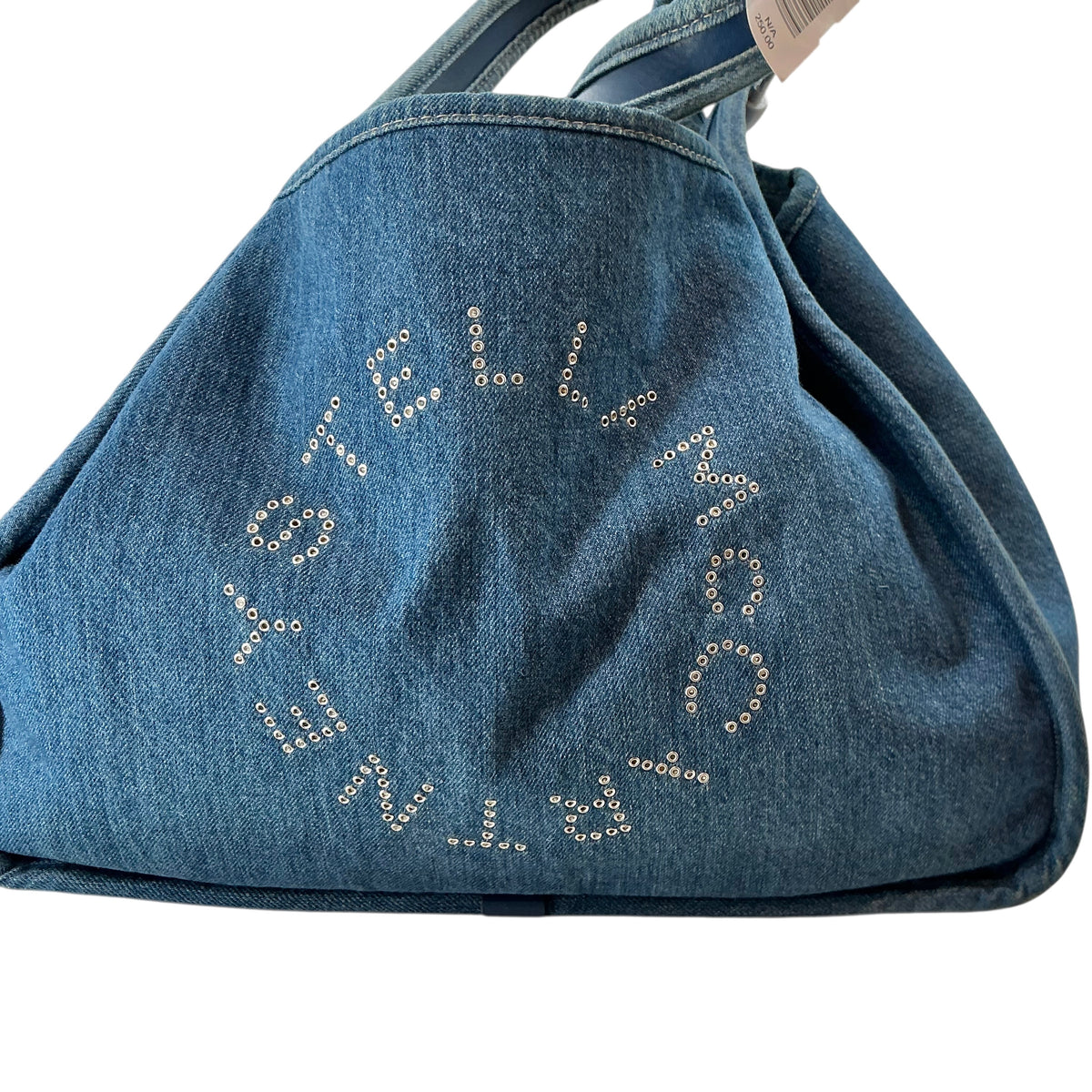 Stella McCartney Blue Denim Stella Logo Medium Tote Bag with Pouch