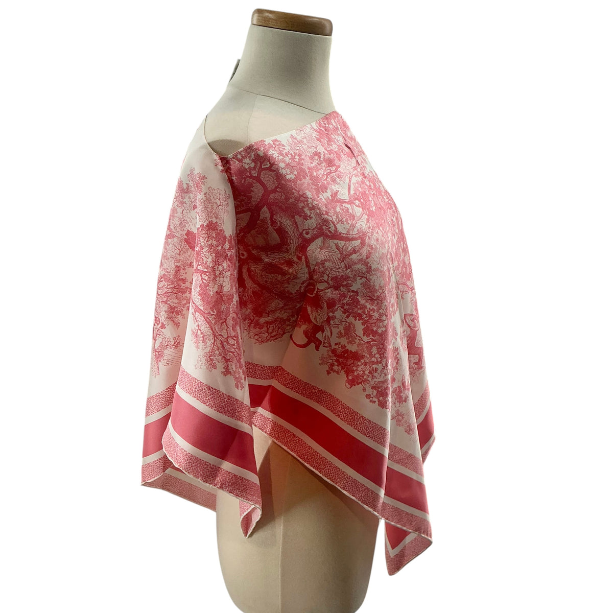 Christian Dior Dioriviera Toile de Jouy Pink Silk Scarf Top