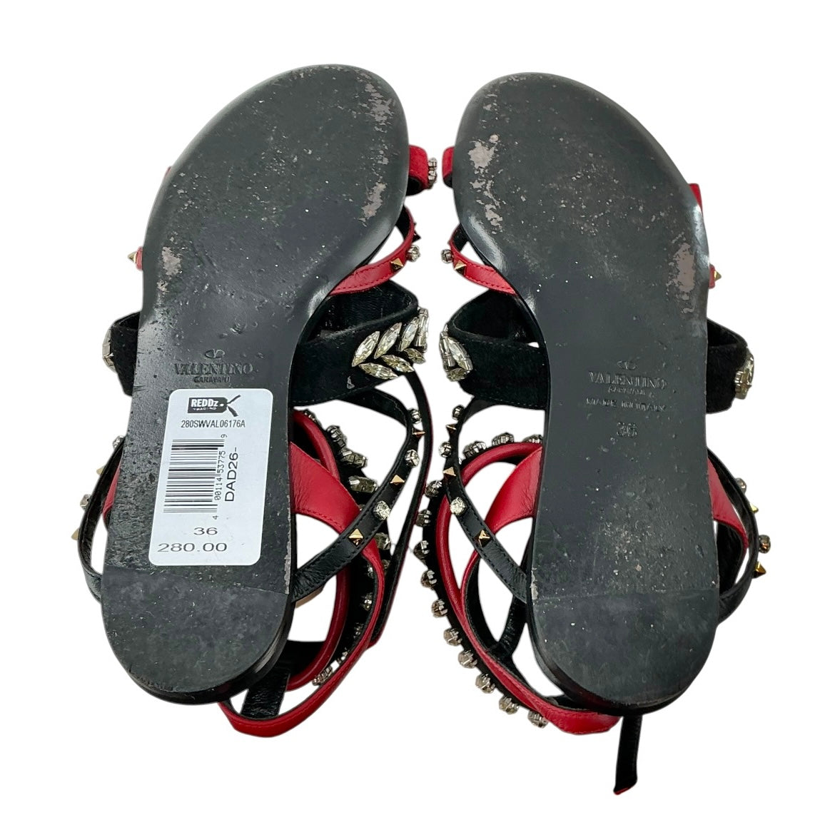 Valentino Garavani Rockstud Crystal Embellished Flat Sandals