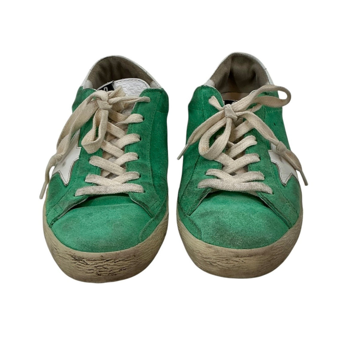 Golden Goose Super-Star Green Suede Sneakers
