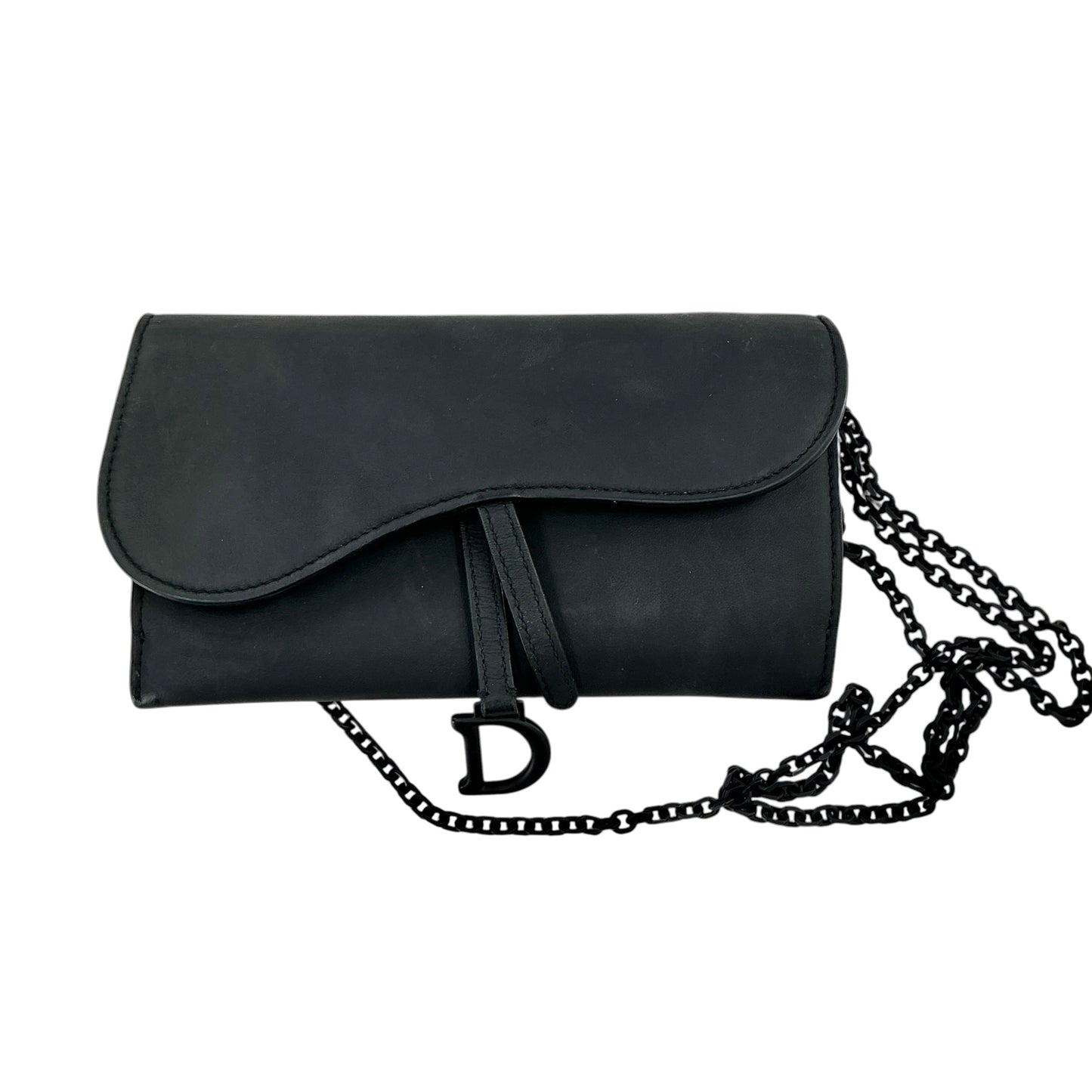 Dior Ultra Matte Calfskin Saddle Wallet on Chain