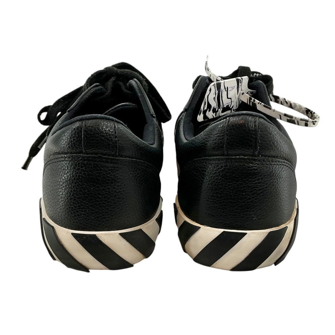 Off-White Black Leather Low Vulcanized Sneakers