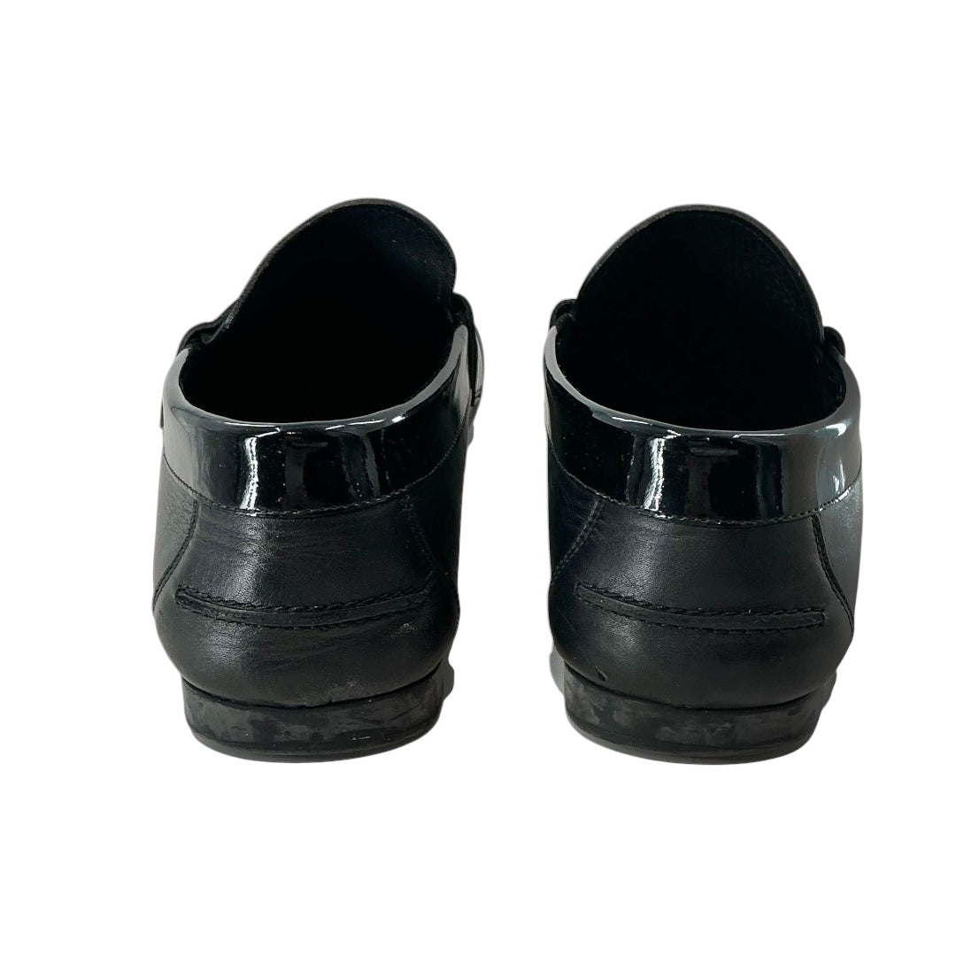 Versace Black Suede & Patent Leather Medusa Loafers