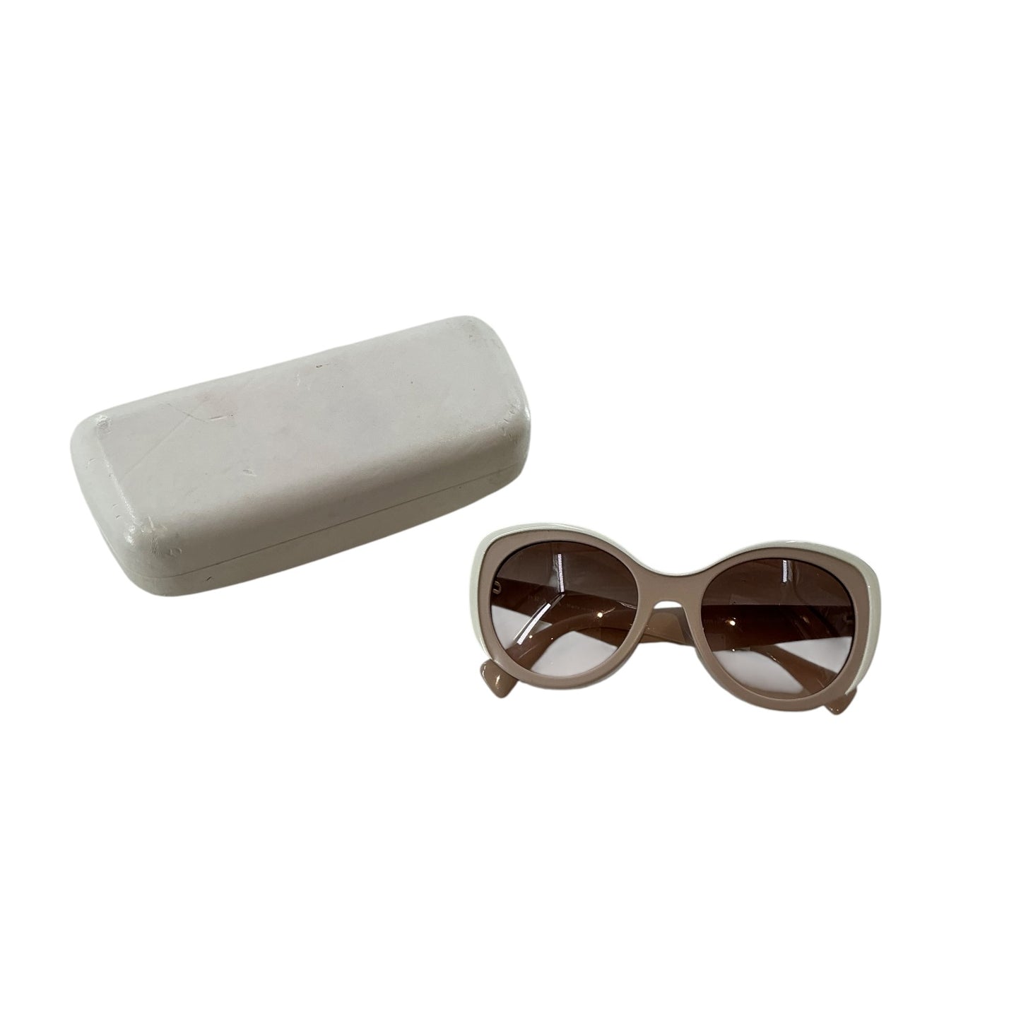 Prada Baroque Oversized Two-Tone Brown & White Sunglasses