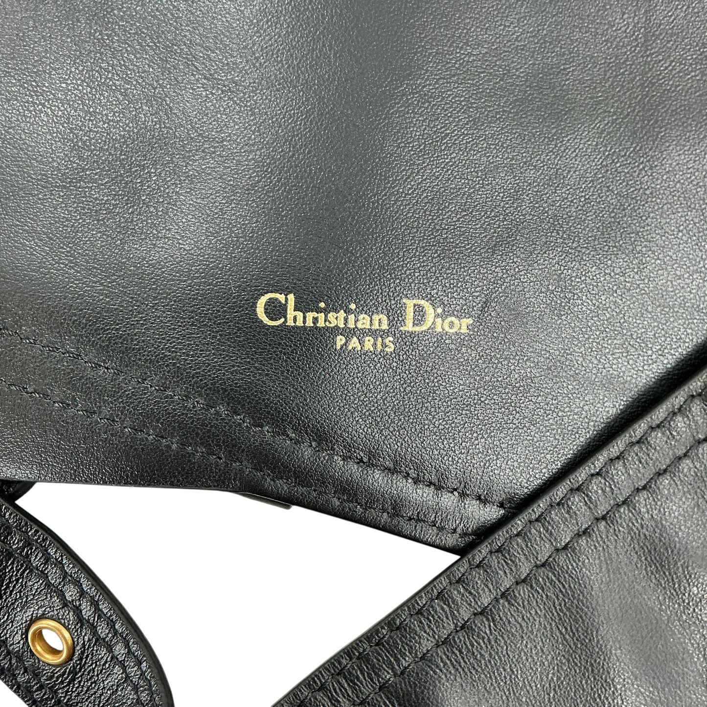 Christian Dior Black Leather Saddle Corset Belt Pouch
