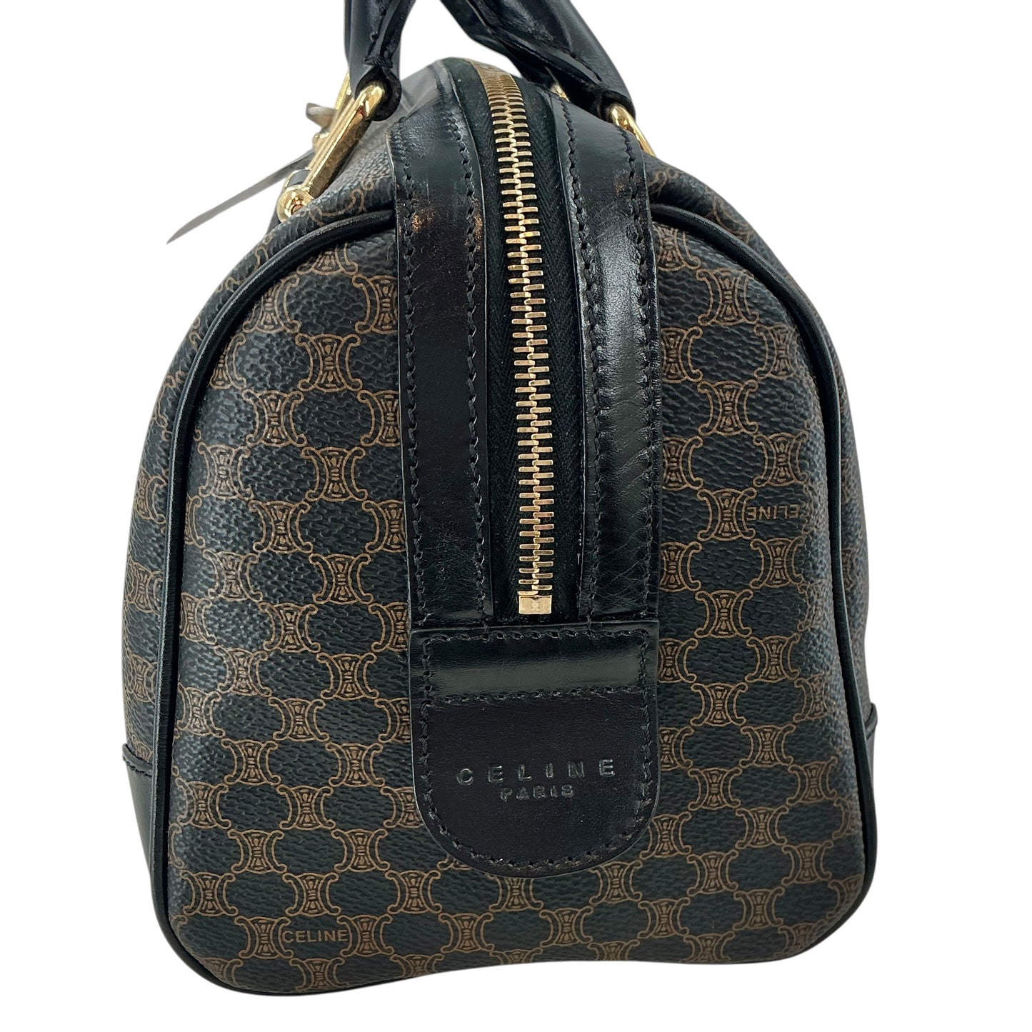 Celine Black Macadam Triomphe Mini Boston Bag