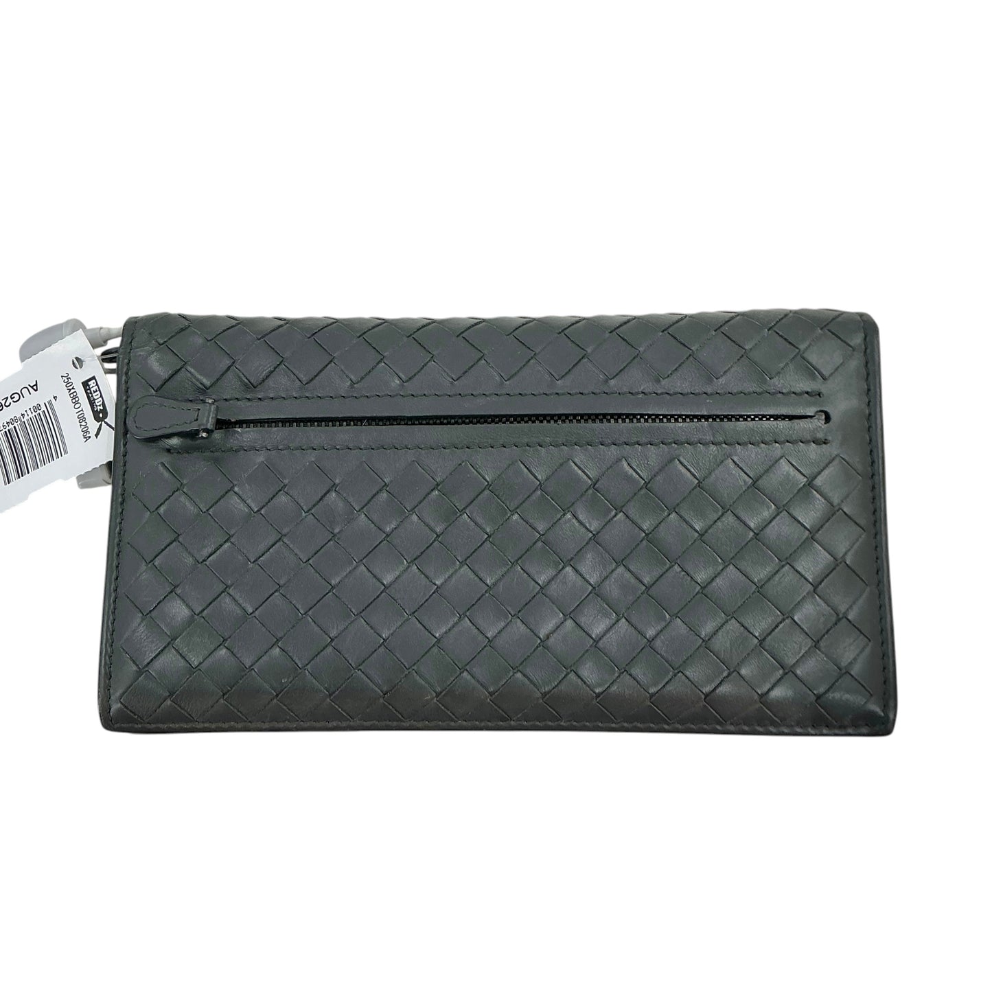 Bottega Veneta Black Intrecciato Leather Flap Wallet - Continental Long Purse