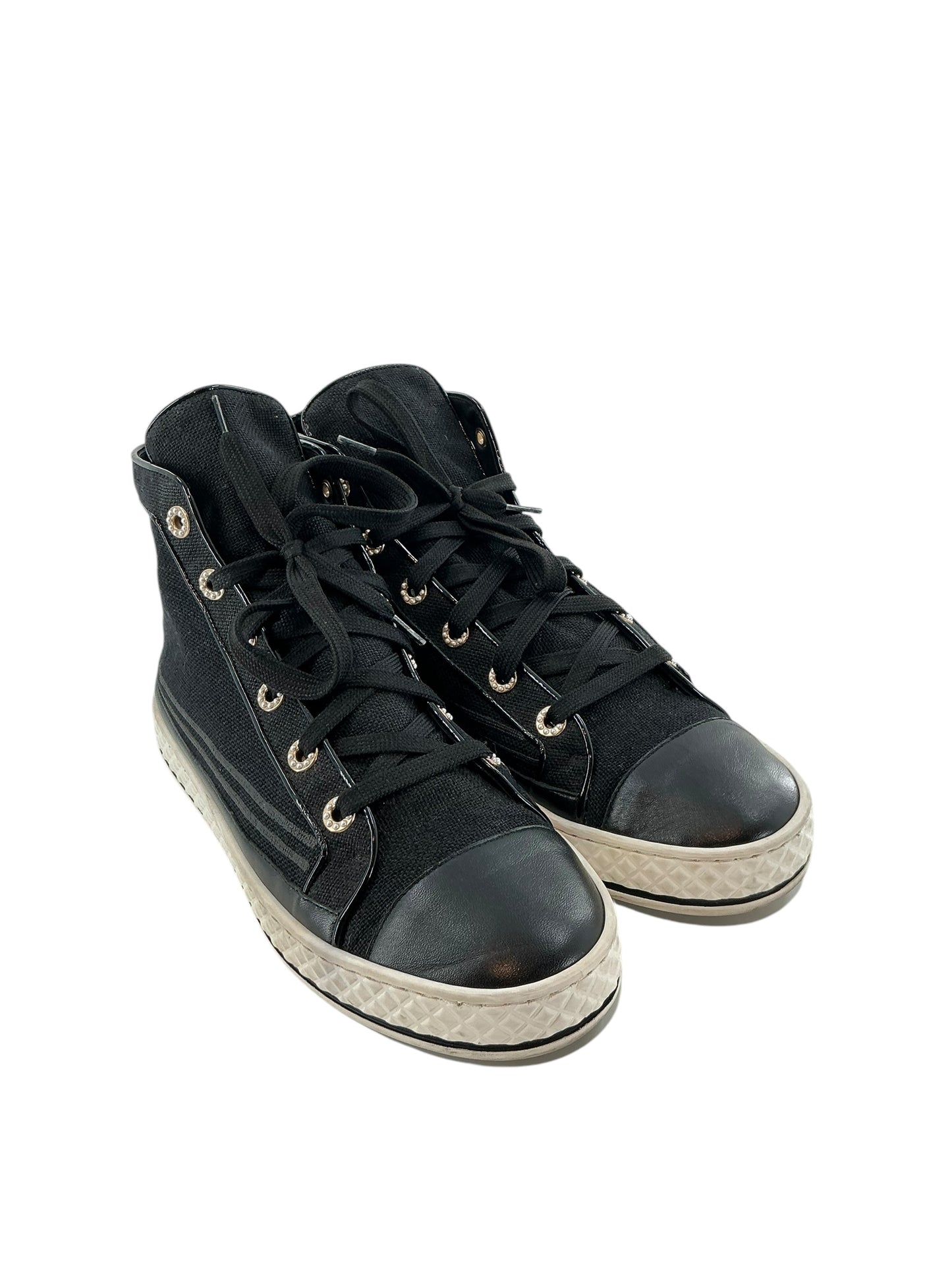 Chanel High Top Anchor Canvas Sneakers