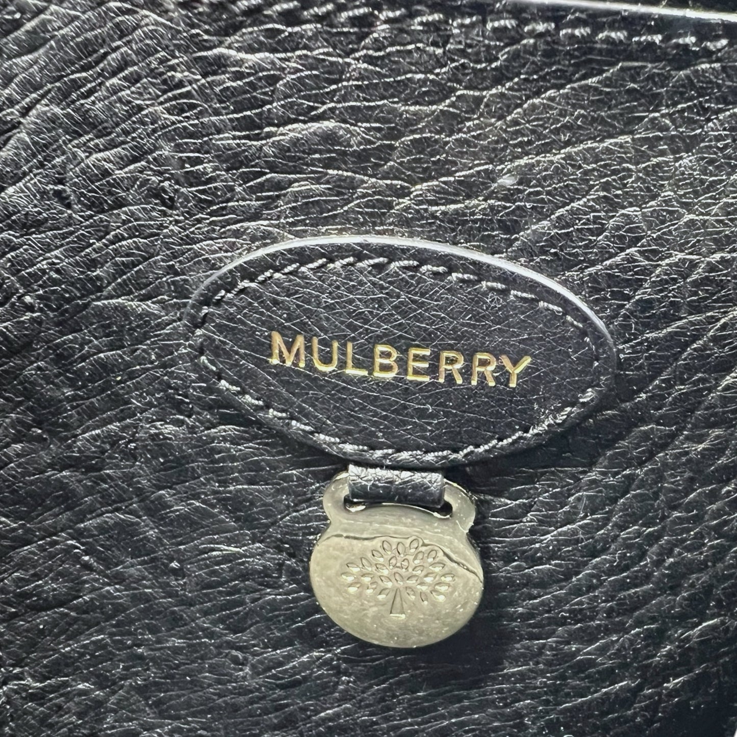 Mulberry Classic Bayswater in Black Ostrich Leather with Gold Hardware