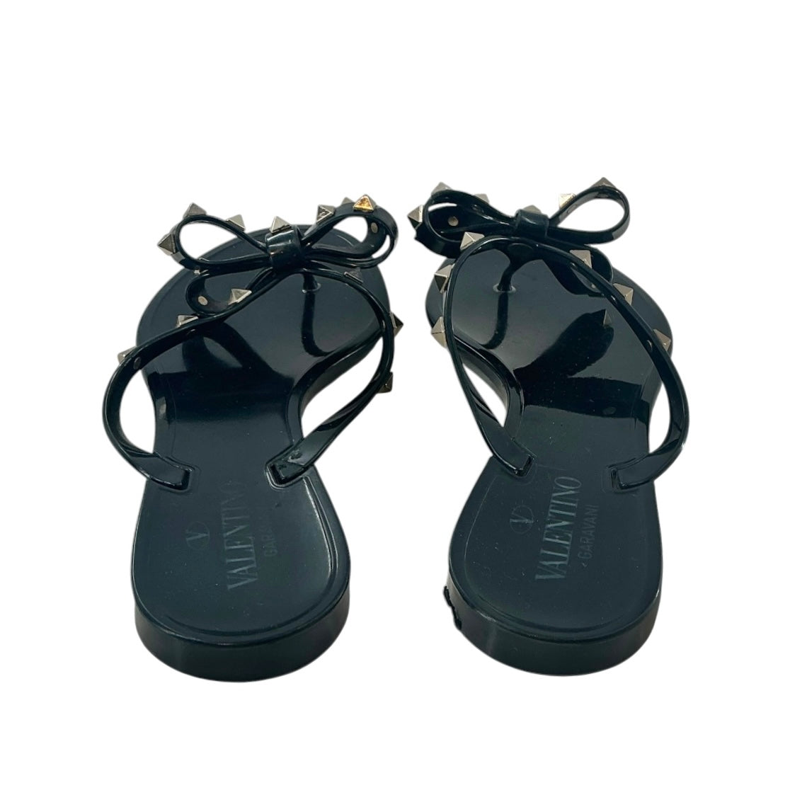 Valentino Garavani Rockstud Bow Jelly Thong Sandals