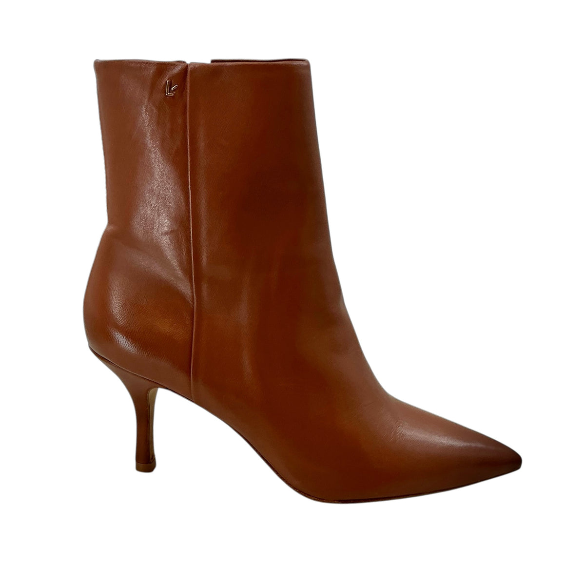 Larroude Tan Leather Mini Kate Pointed Toe Stiletto Boots