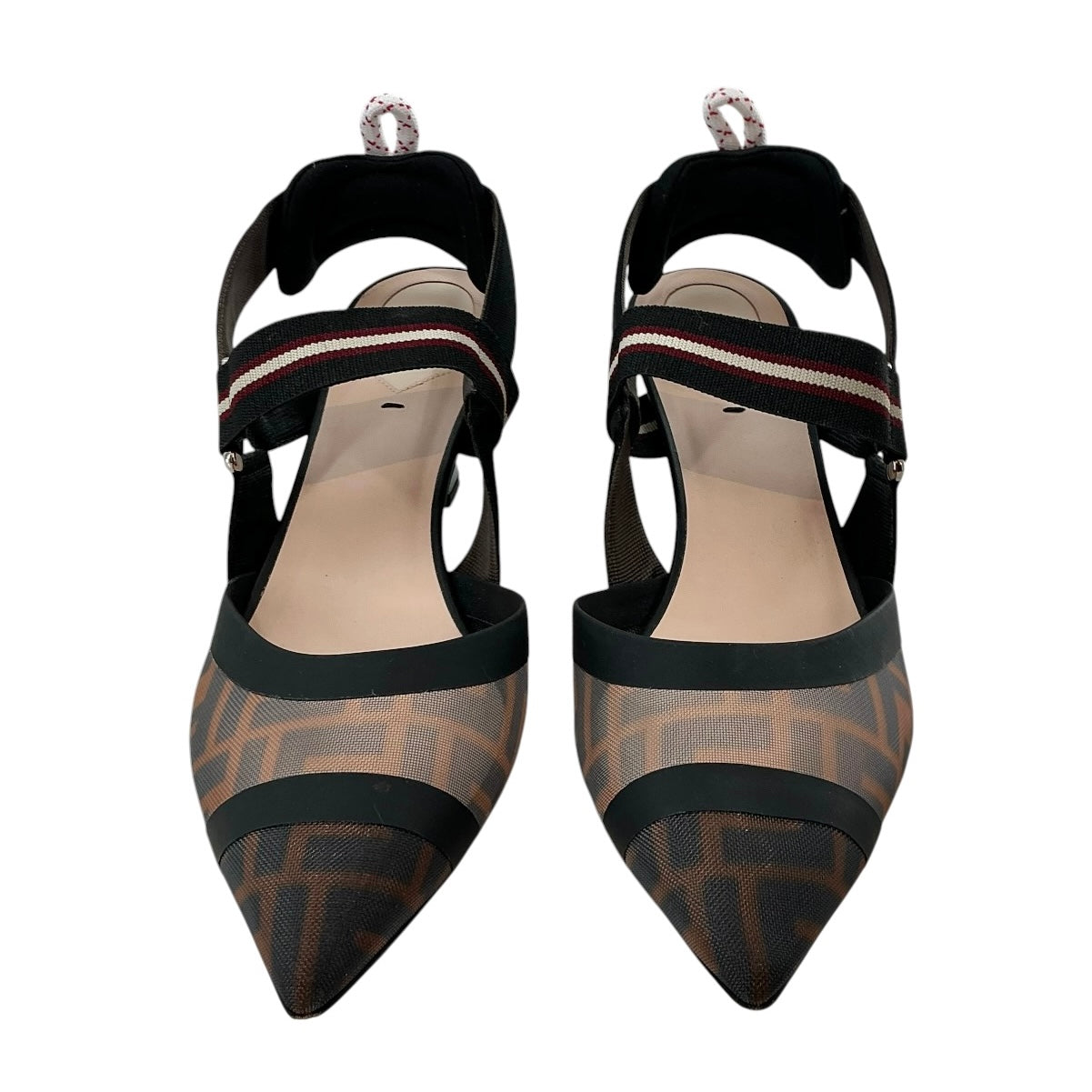 Fendi Colibri Tech Mesh Zucca FF Slingback Pumps