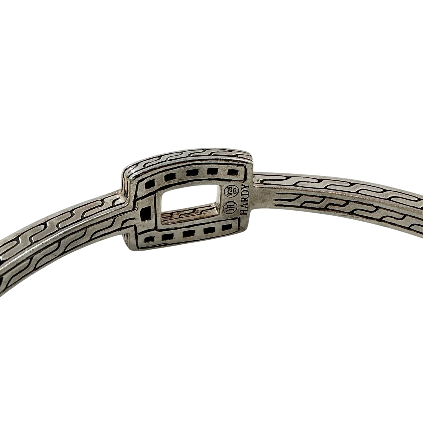 John Hardy Sterling Silver 3-Station Black Sapphire Bangle