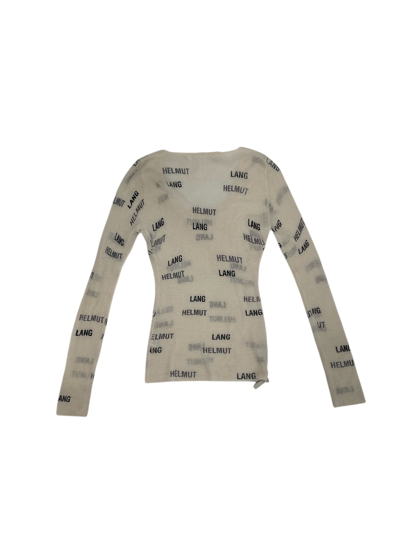 Helmut Lang Ribbed Wool Long Sleeve Womens Top